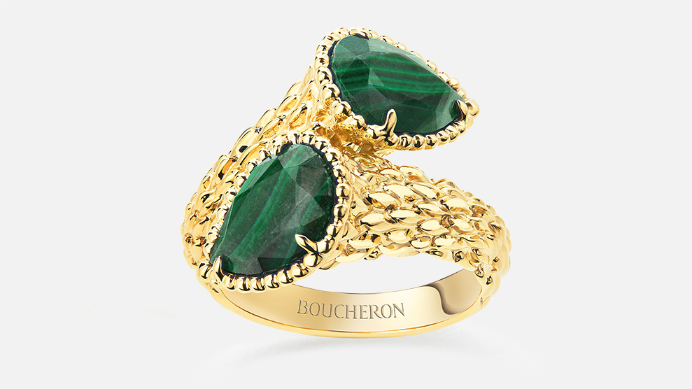 Кольцо Serpent Boheme из желтого золота с малахитом, Boucheron